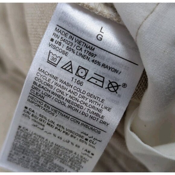 Old Navy Pants Womens Large Taylor Wide Leg Trouser High Rise Linen Full Length - Picture 6 of 10